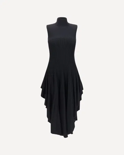 Alaïa 3d Sculpted Knit Pointed Dress In Black