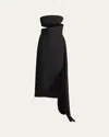 Alaïa 3d Spiral Strapless Dress In Noir Alaia