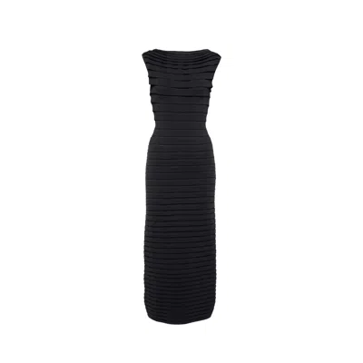 Alaïa Alaia 3d-stripe Midi Dress Women In Black