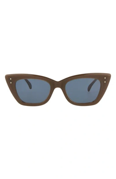 Alaïa 51mm Retro Cat Eye Sunglasses In Brown Blue