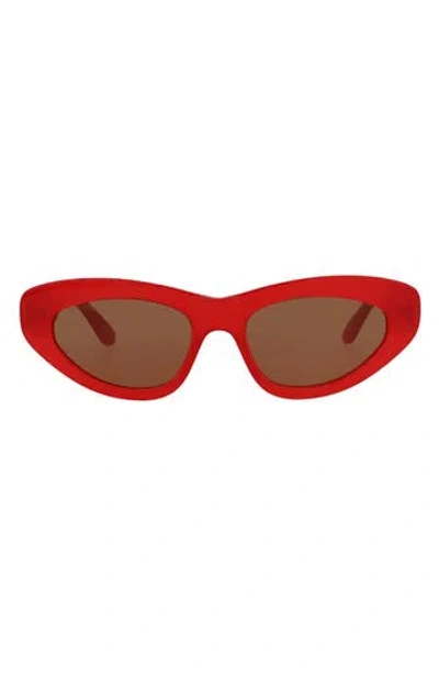 Alaïa 53mm Cat Eye Sunglasses In Red Red Brown