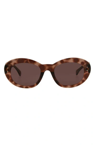 Alaïa 53mm Oval Sunglasses In Brown Brown Brown