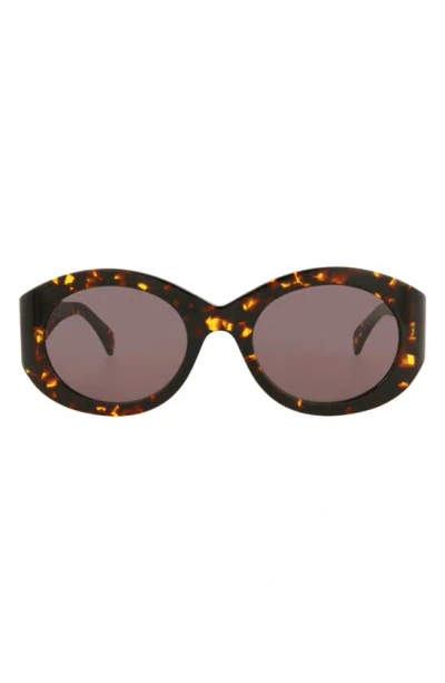 Alaïa 53mm Oval Sunglasses In Havana Havana Brown