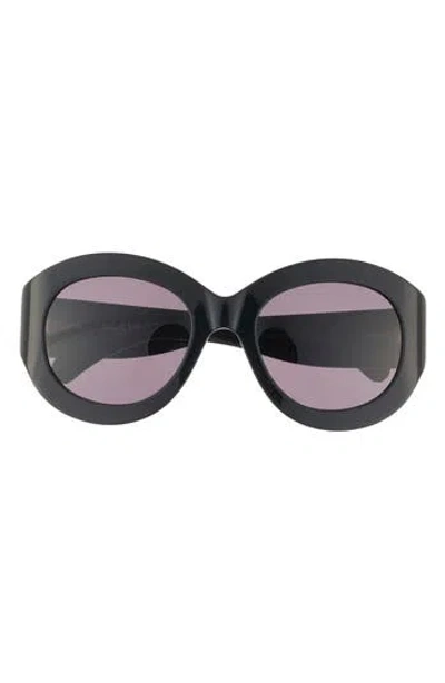 Alaïa 53mm Round Sunglasses In Black Black Grey