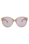 Alaïa Round-frame Acetate Sunglasses In Beige Violet
