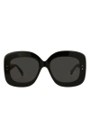 Alaïa 54mm Square Sunglasses In Black Black Grey