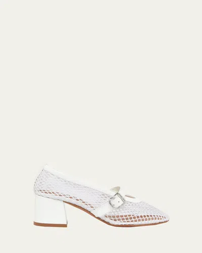 ALAÏA 55MM FISHNET BALLERINA PUMPS