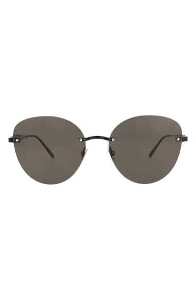 Alaïa 58mm Round Sunglasses In Black Black Grey