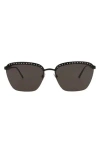 Alaïa 59mm Rectangular Sunglasses In Black Black Grey