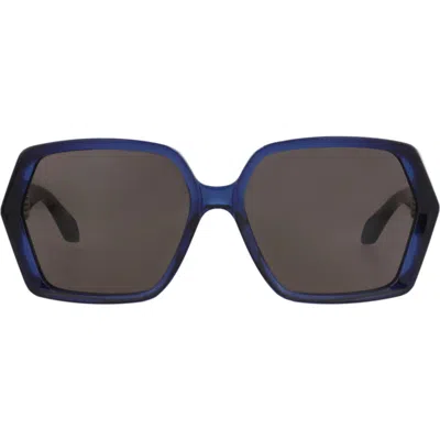 Alaïa 60mm Polarized Square Sunglasses In Blue