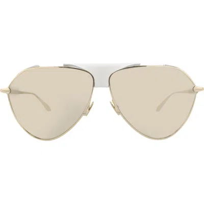 Alaïa 62mm Polarized Oversize Aviator Sunglasses In Gold Gold Gold