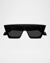 Alaïa 65mm Acetate Mask Sunglasses In Metallic