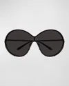 Alaïa 66mm Metal Round Sunglasses In Black