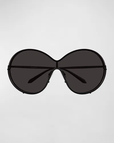 Alaïa 66mm Metal Round Sunglasses In Black