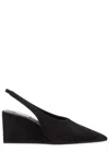 Alaïa Cube Wedge Slingbacks In Suede In Black