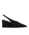 Alaïa Alaia Black Suede Open-back Wedge Shoe In Black