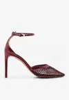 Alaïa Women Burgundy Mesh Heeled Pumps In Brown