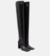 Alaïa 90 Leather Over-the-knee Boots In Black