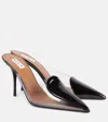 Alaïa Le Caur Abstrait 90 Patent Leather Mules In Schwarz