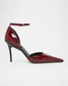 Alaïa D'orsay 90 Glossed Textured-leather Pumps In Red