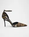 Alaïa Womens Azzedine Alaia Drop 90 Brushed-hair Leather Pumps In Animal Print
