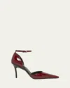 Alaïa D'orsay 90 Glossed Textured-leather Pumps In Red
