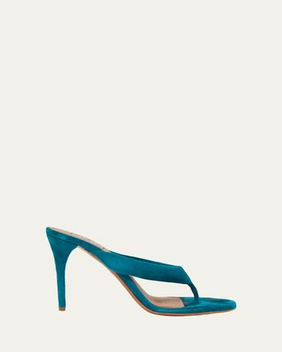Alaïa 90mm Padded Suede Thong Sandals In Multi