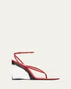 Alaïa 90mm Patent Leather Wedge Sandals In Multi