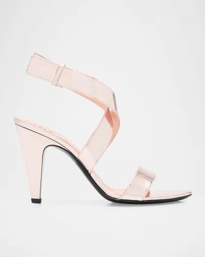 Alaïa 90mm Patent Metallic Leather Sandals In Pink
