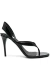 Alaïa Leather Thong Slingback Sandals In Black