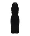 Alaïa A Hollow-out Medium-length Dress Hanging From The Neck In Black
