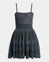 Alaïa A-line Crinoline Mini Dress With Removable Straps In Black
