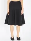 Alaïa Pleated Knitted Cashmere And Wool-blend Midi Skirt In Black