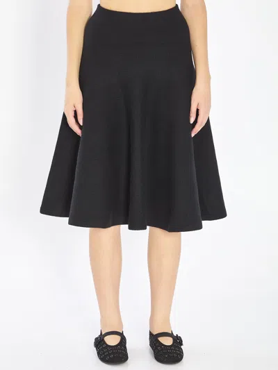 Alaïa Alaia A-line Knit Skirt In Blue