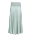 Alaïa Knit Wool Maxi Skirt In Green