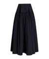 Alaïa Gathered Cotton Poplin Maxi Skirt In Multi