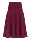 Alaïa Pleated Knitted Cashmere-blend Midi Skirt In Burgundy