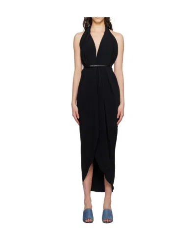 Alaïa A Long Dress With Straps In Black