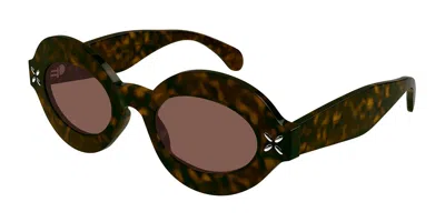 Alaïa Aa0059s 003 Women's Sunglasses Tortoiseshell Size 49 In Brown