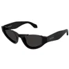 Alaïa Semi-rimmed Acetate Cat-eye Sunglasses In Black