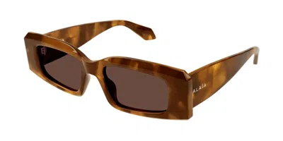 Alaïa Aa0078s 002 Women's Sunglasses Tortoiseshell Size 53 In Brown