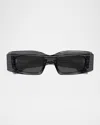 Alaïa Aa0078s Square Acetate Sunglasses In Gray