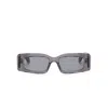 Alaïa Rectangular Frame Sunglasses Striped Pattern In Gray