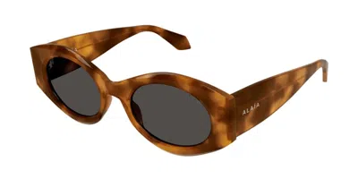 Alaïa Aa0080s 002 Occhiali Da Sole Tartarugatishell Per Donna In Brown