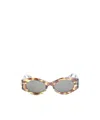 Alaïa Acetate Oval Frame Patterned Sunglasses In Multi