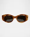 Alaïa Aa0080s Round Acetate Sunglasses In Avana