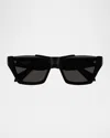 Alaïa Aa0081s Rectangle Acetate Sunglasses In Black