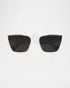 Alaïa Aa0081s Rectangle Acetate Sunglasses In White