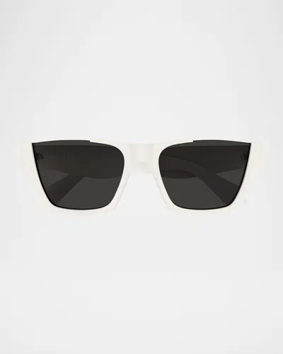 Alaïa Aa0081s Rectangle Acetate Sunglasses In White