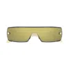 Alaïa Aa0083s Rectangular Shield Sunglasses With Translucent Temples In Black